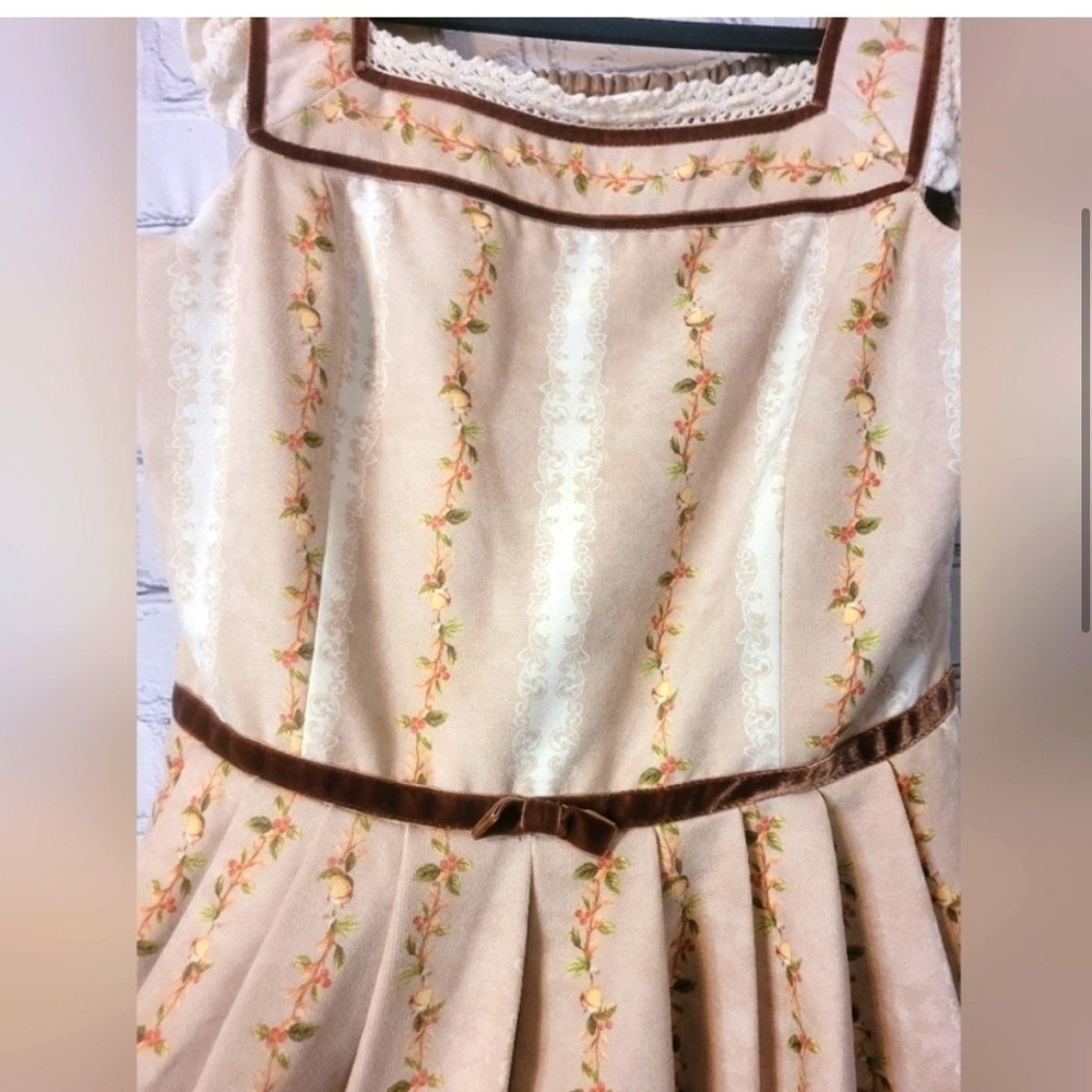 Secret Honey x Disney Honey Bunch Bambi Cream and Brown Floral Midi Dress - Sz 2 - Picture 7 of 12